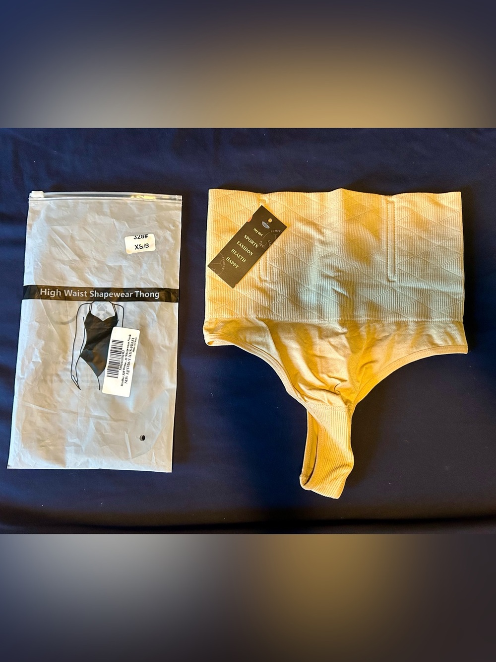 High-Waist Shapewear Thong - Yellow
